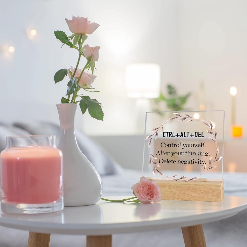 Ctrl, Alt, Suppr. - Support de bureau motivant en acrylique