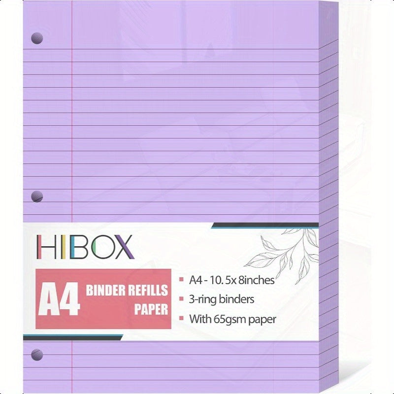 100pk Purple Wide-Ruled Lined Loose Leaf Paper