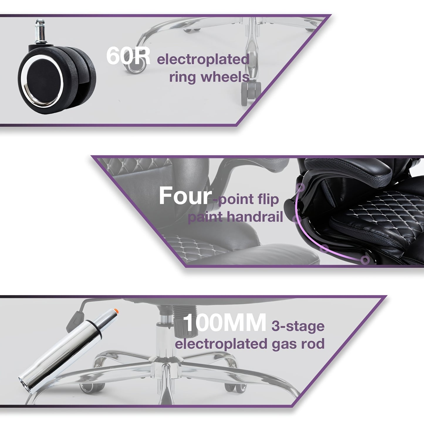 Silla de oficina ergonómica ejecutiva - 3 opciones de color