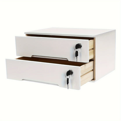 Desktop Filing Cabinet w/ Lockable Drawers