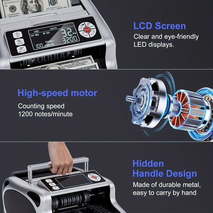 Cash Counter & Counterfeit Detection w/ UV/MG/IR/DD
