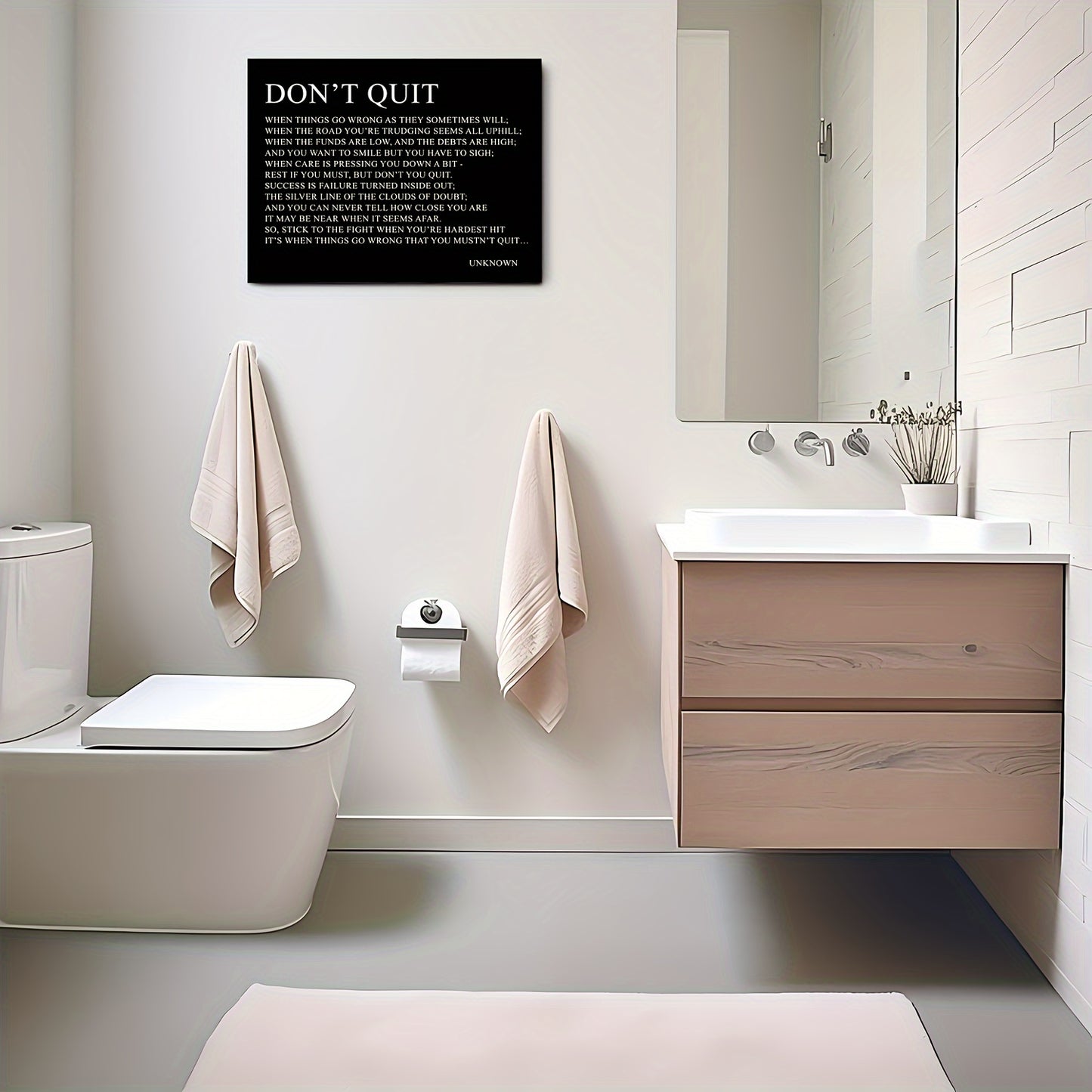 Impresión en lienzo con marco de madera - "No te rindas"