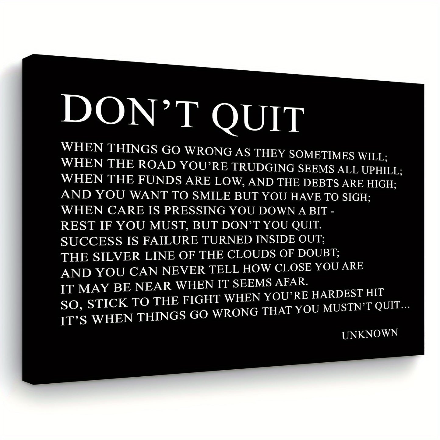 Impresión en lienzo con marco de madera - "No te rindas"