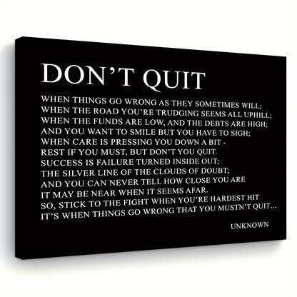 Impresión en lienzo con marco de madera - "No te rindas"