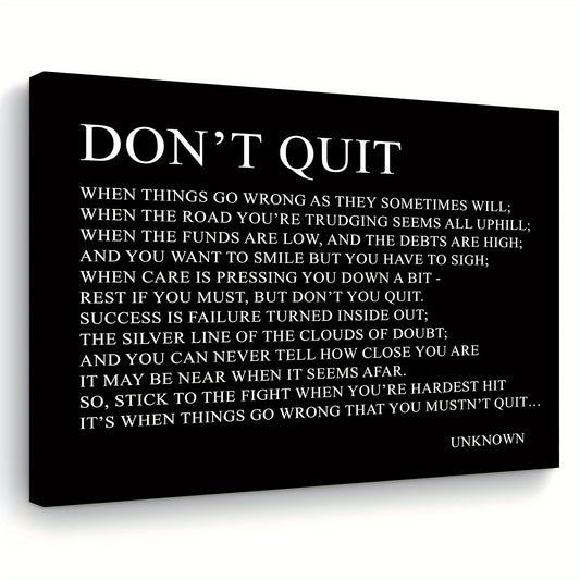 Impresión en lienzo con marco de madera - "No te rindas"