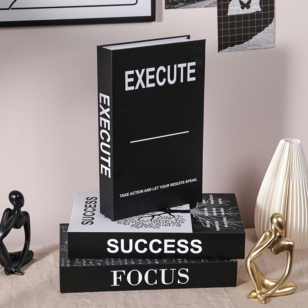 Juego de decoración de 3 piezas con estilo de libro motivacional 