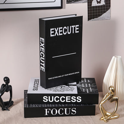 Juego de decoración de 3 piezas con estilo de libro motivacional 