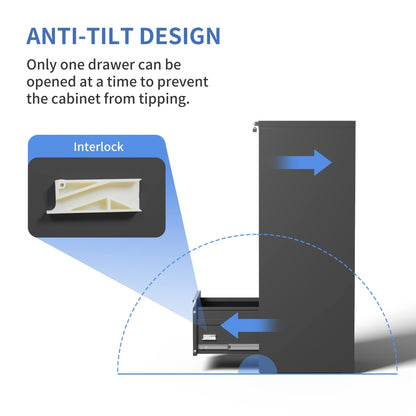 Four Drawer Heavy Duty Metal File Cabinet for Letter, Legal, and A4 Sized Files