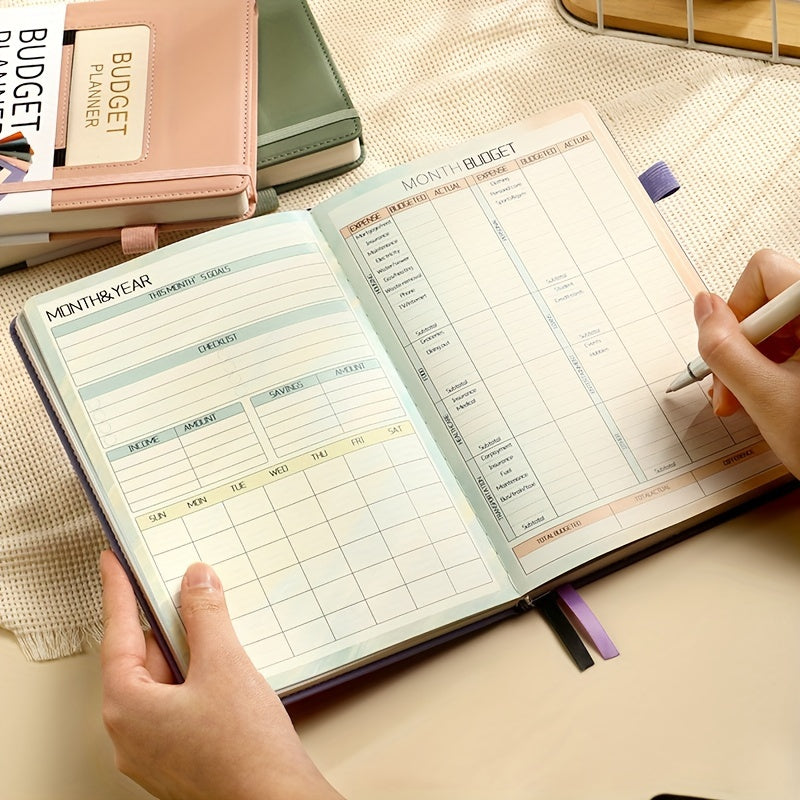 PU Leather Budget Planner Notebook w/ Expense Tracker - Two Years Duration To Track Debts, Bills, & Budgets