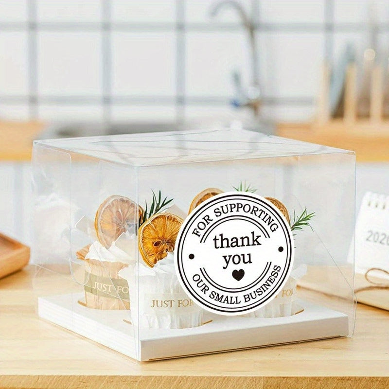 500 autocollants (1 rouleau) « Merci de soutenir notre petite entreprise » avec des cœurs