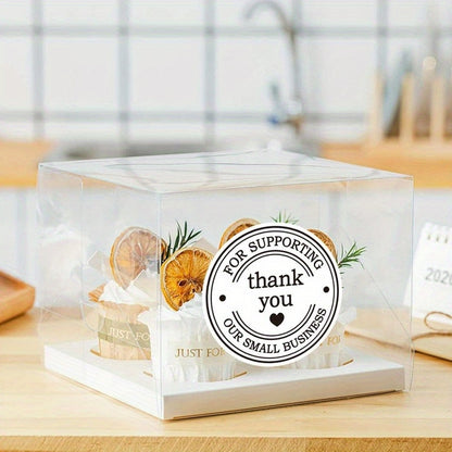 500 autocollants (1 rouleau) « Merci de soutenir notre petite entreprise » avec des cœurs