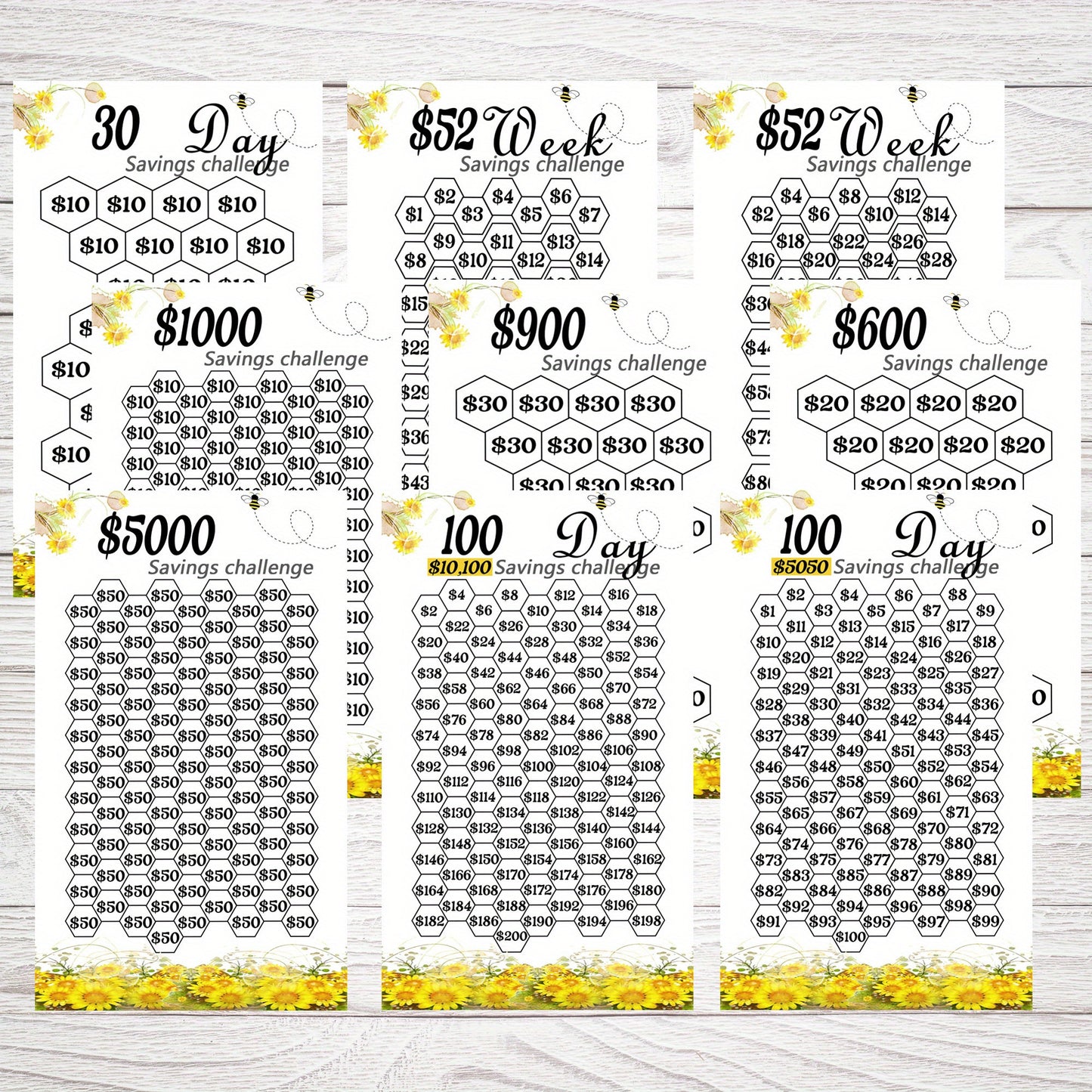 9 cartes de suivi pour économiser de l'argent 