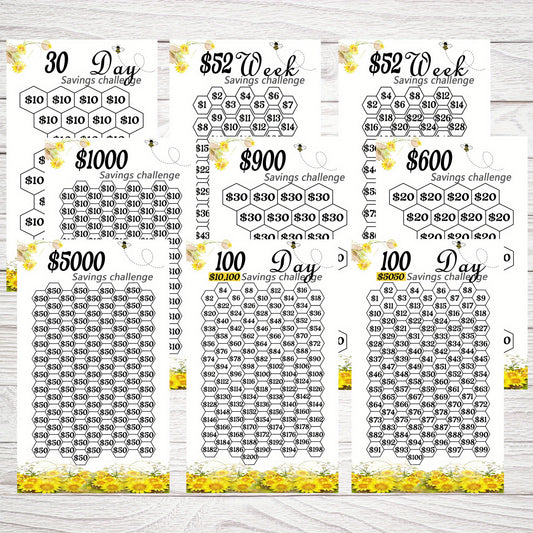 9 tarjetas de seguimiento para ahorrar dinero 