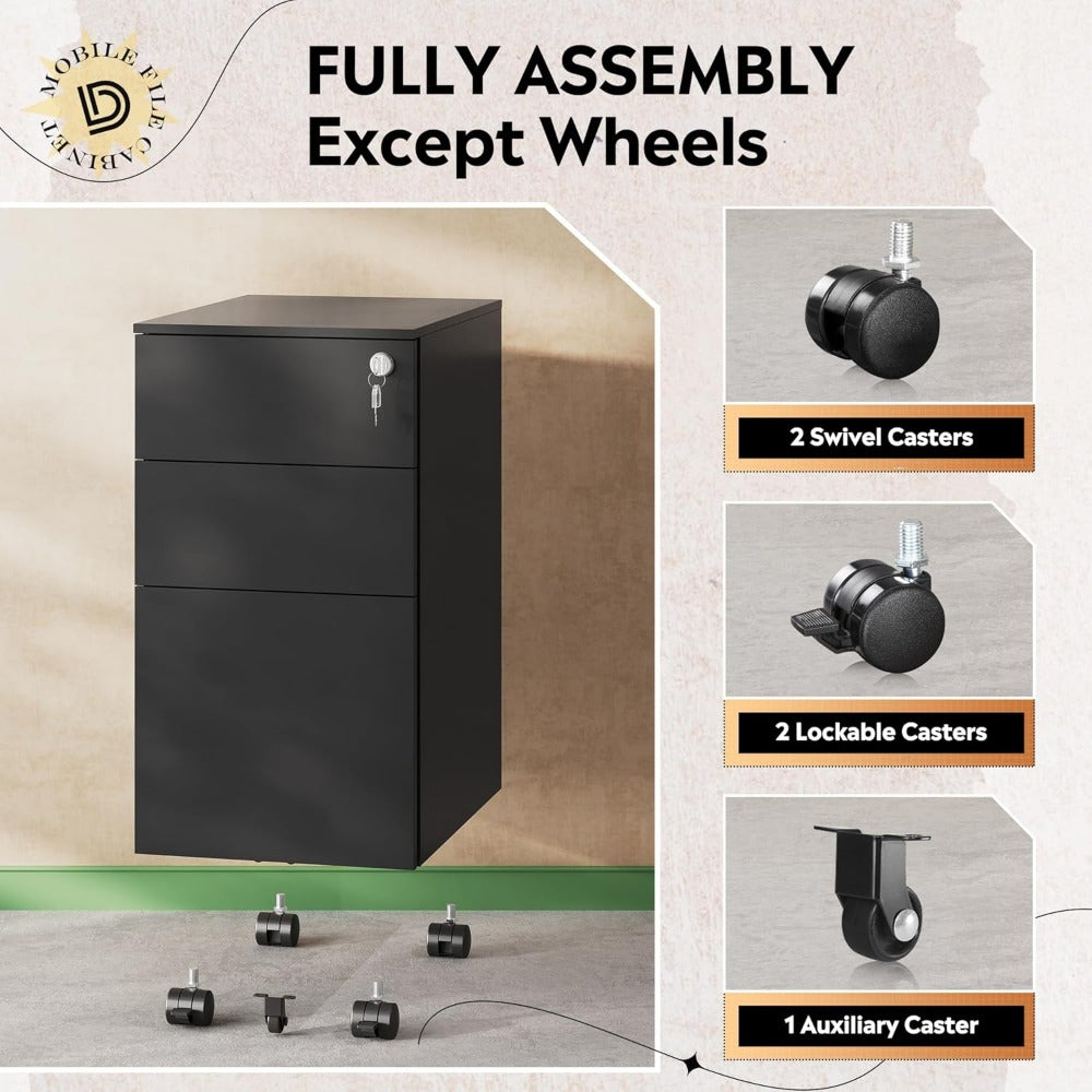 3 Drawer File Cabinet w/ Lock