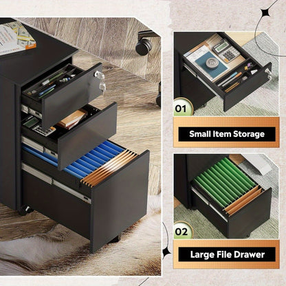 3 Drawer File Cabinet w/ Lock