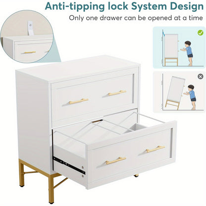 Classeur latéral à 2 tiroirs pour dossiers de format lettre, légal et A4