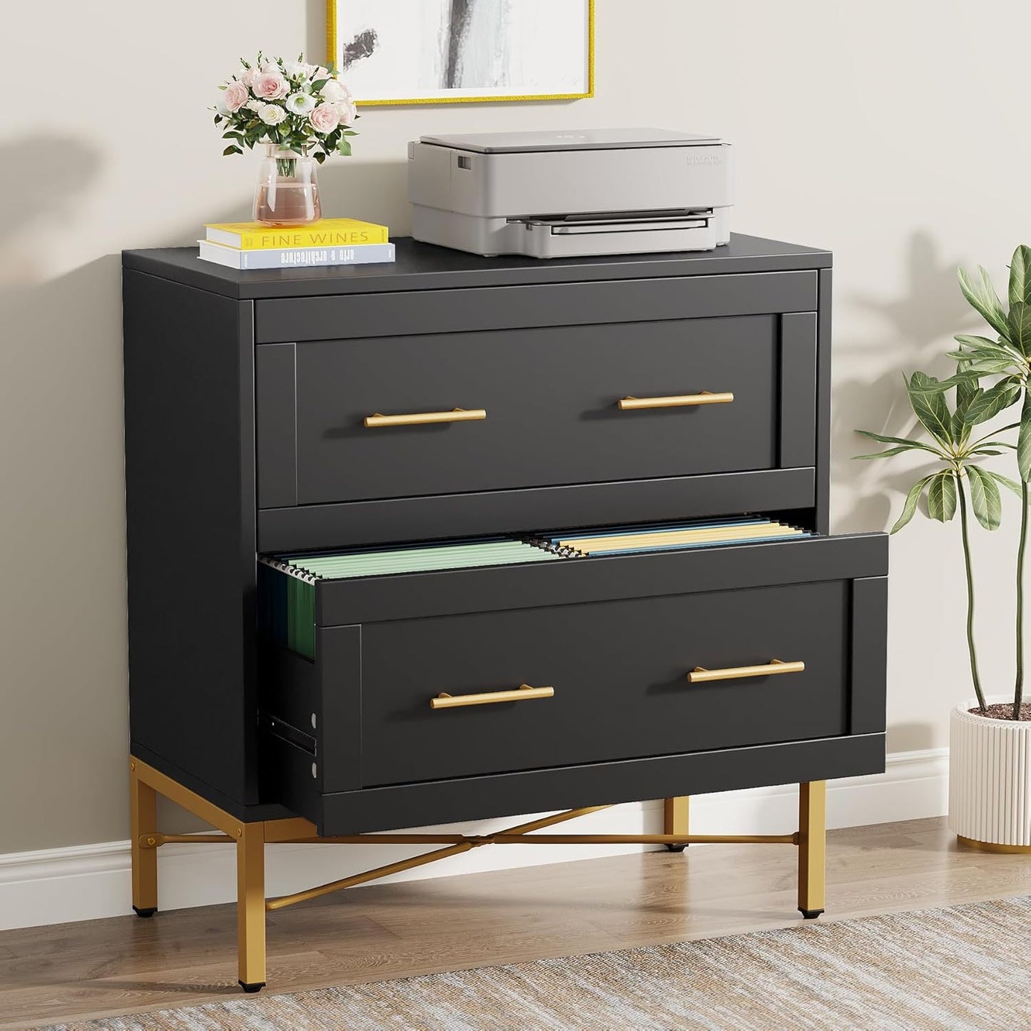 Classeur latéral à 2 tiroirs pour dossiers de format lettre, légal et A4