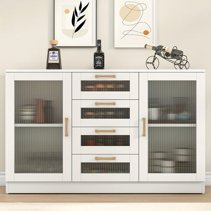 Vitrina de vidrio blanco de 48" con almacenamiento