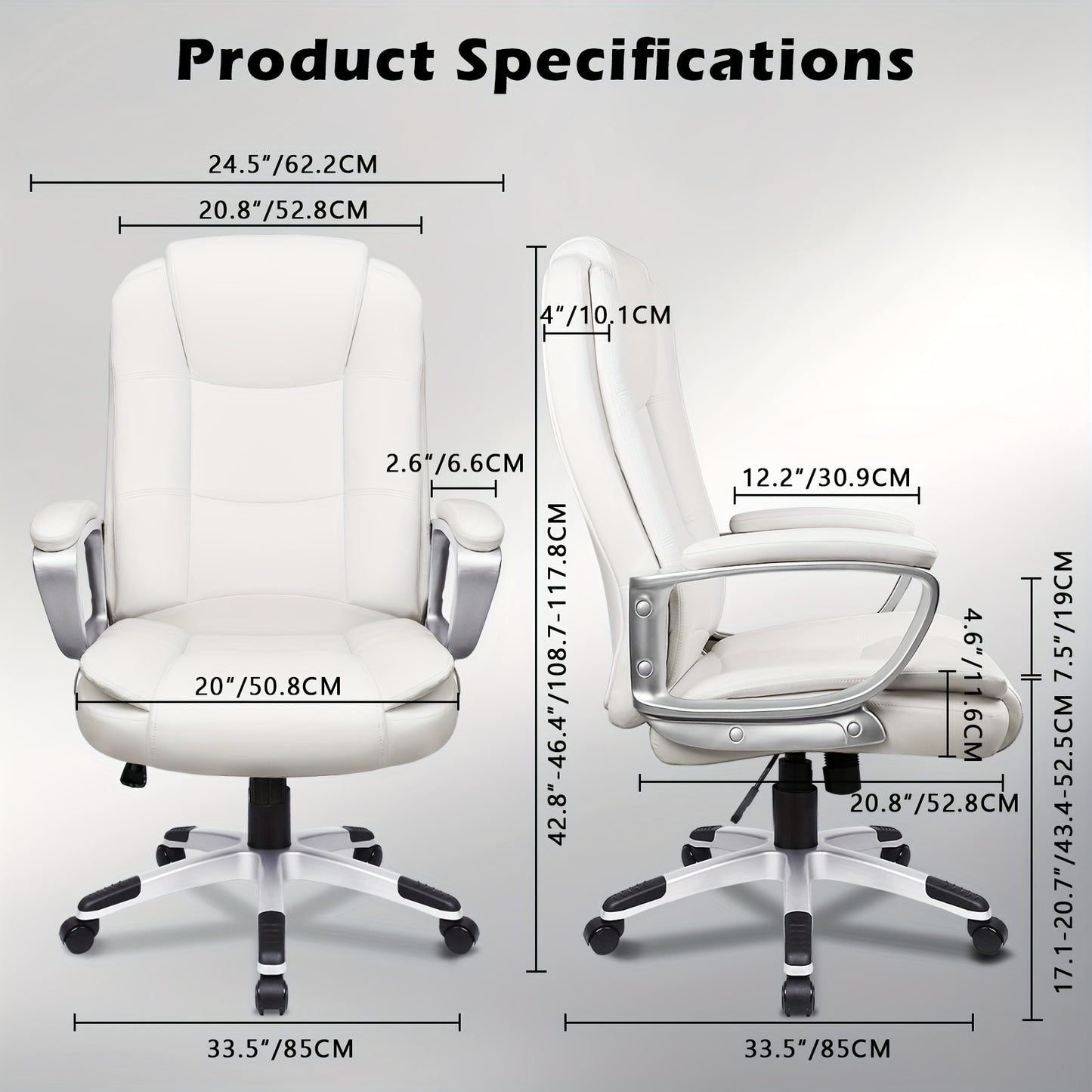 Silla ejecutiva grande y alta (soporta hasta 400 libras) - 4 opciones de color