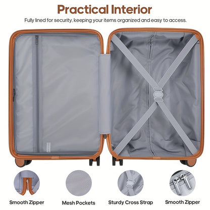 3pcs Luggage Set w/ 20in Luggage, Backpack, and Small Cosmetic Bag -- 4 Colors