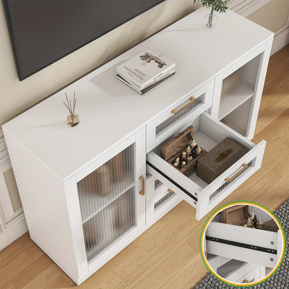 Vitrina de vidrio blanco de 48" con almacenamiento