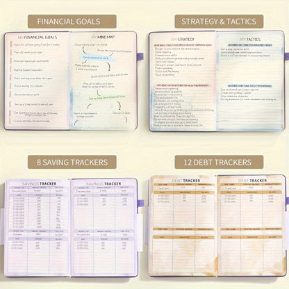 PU Leather Budget Planner Notebook w/ Expense Tracker - Two Years Duration To Track Debts, Bills, & Budgets