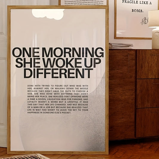 Impresión en lienzo sin marco, obra de arte "Una mañana se despertó diferente"