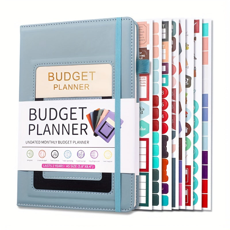 PU Leather Budget Planner Notebook w/ Expense Tracker - Two Years Duration To Track Debts, Bills, & Budgets