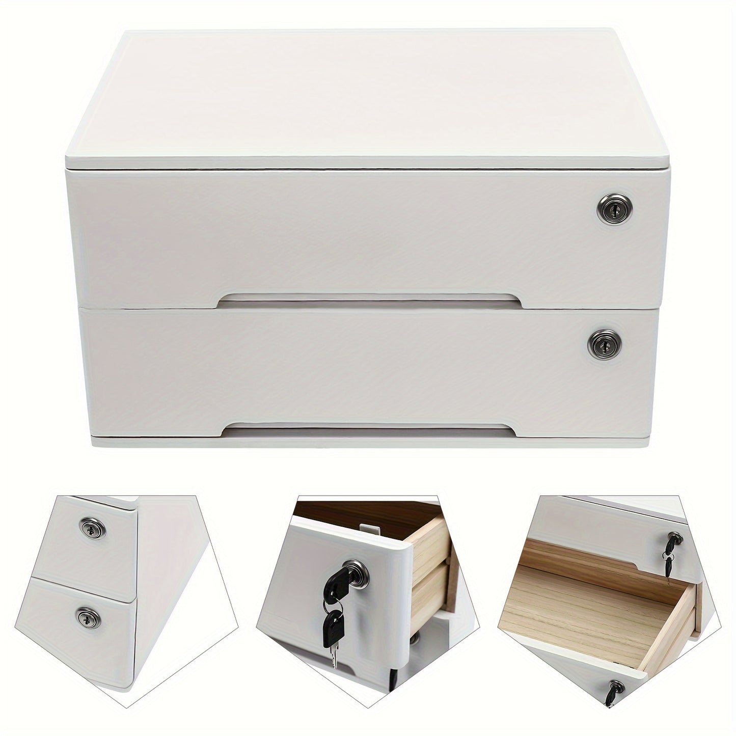 Desktop Filing Cabinet w/ Lockable Drawers