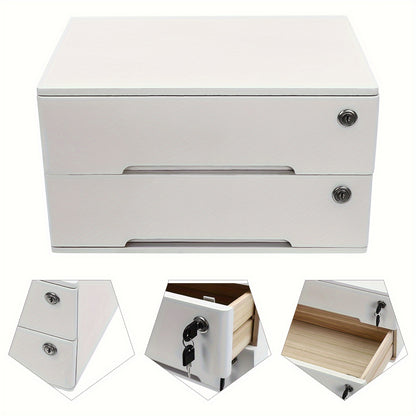 Desktop Filing Cabinet w/ Lockable Drawers