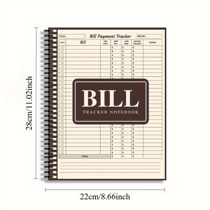 Monthly Expense Bill Notebook - Spiral-Bound Budget Planner & Payment Lists