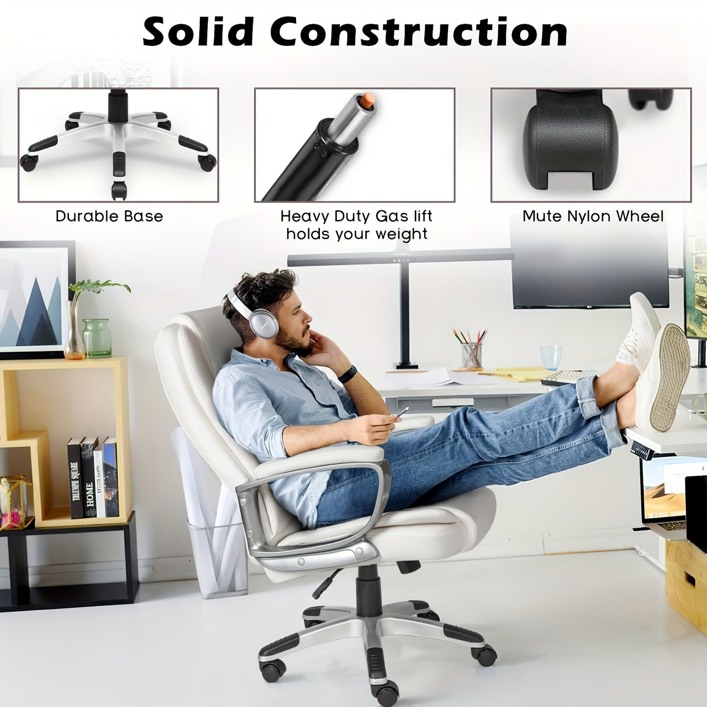 Silla ejecutiva grande y alta (soporta hasta 400 libras) - 4 opciones de color