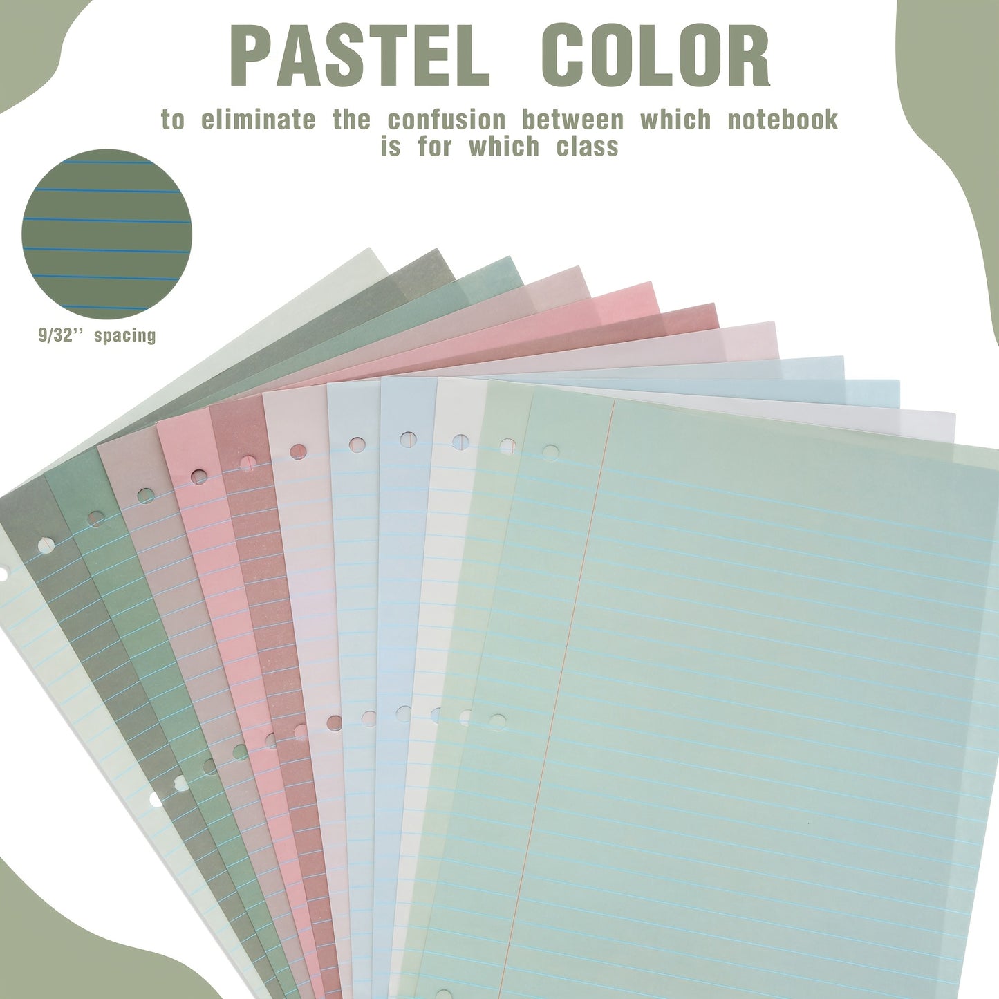 600pk Loose Leaf Multi-Colored Lined College Ruled Paper