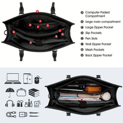 15.6" PU Leather Laptop Bag & Briefcase