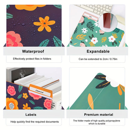 27pk 1/3-Cut Tab Letter-Size Decorative File Folders w/ Erasable Category Labels