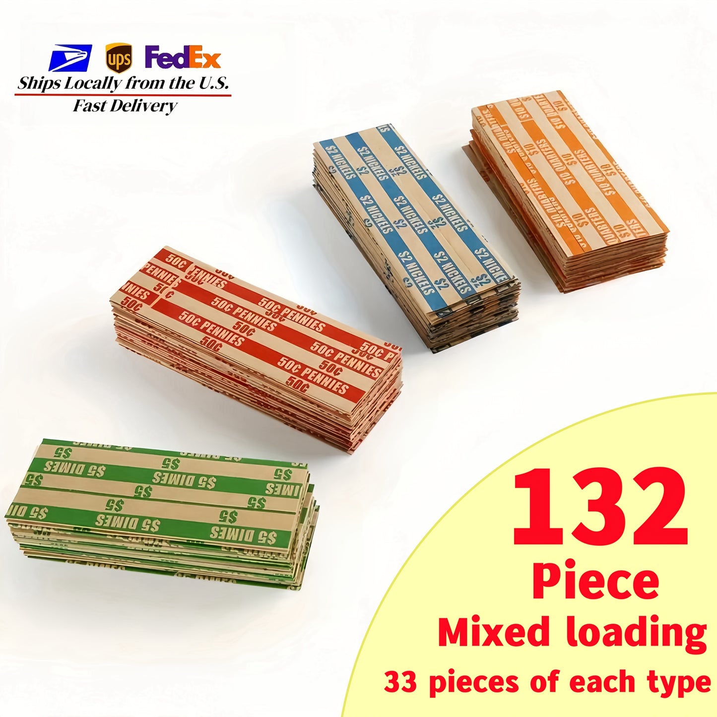 132pcs Coin Wrapping Paper - Flat