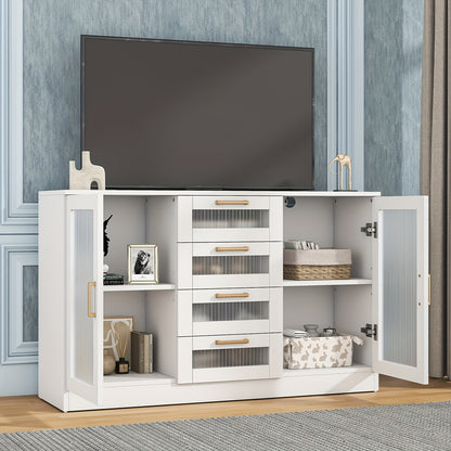 Vitrina de vidrio blanco de 48" con almacenamiento