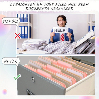 24pcs Colorful Letter-Size Folders w/ 1/3 Cut Labels - 9.49 x 11.61in