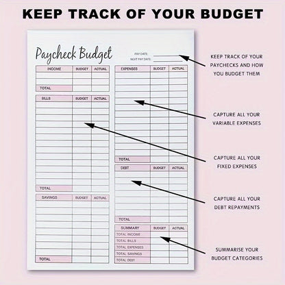 Planificateur de budget de paie de 50 feuilles : Suivi des dépenses budgétaires non daté 