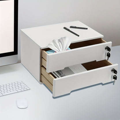 Desktop Filing Cabinet w/ Lockable Drawers