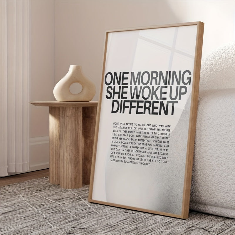 Impresión en lienzo sin marco, obra de arte "Una mañana se despertó diferente"