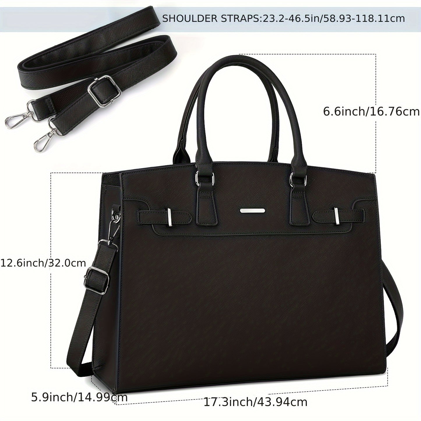 15.6" PU Leather Laptop Bag & Briefcase