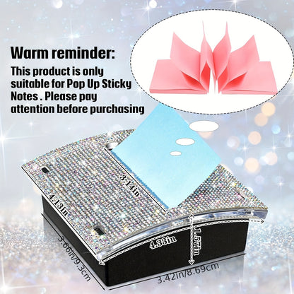 Glittery Clear Sticky Notes Dispenser  - 4 x 4in