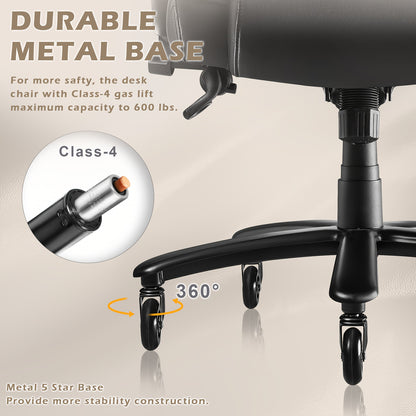 Chaise de bureau robuste, grande et haute - 4 options de couleurs