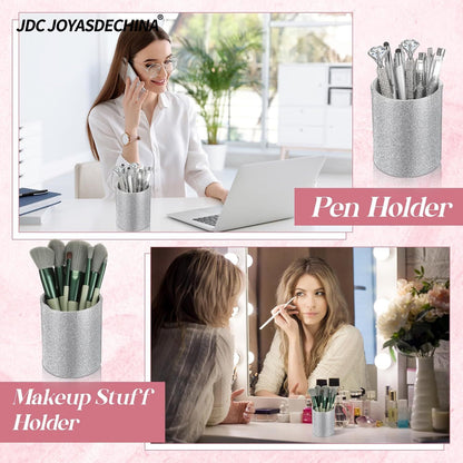 9pk Ballpoint Pen w/ Artificial Diamond & Glitter Pen Holder