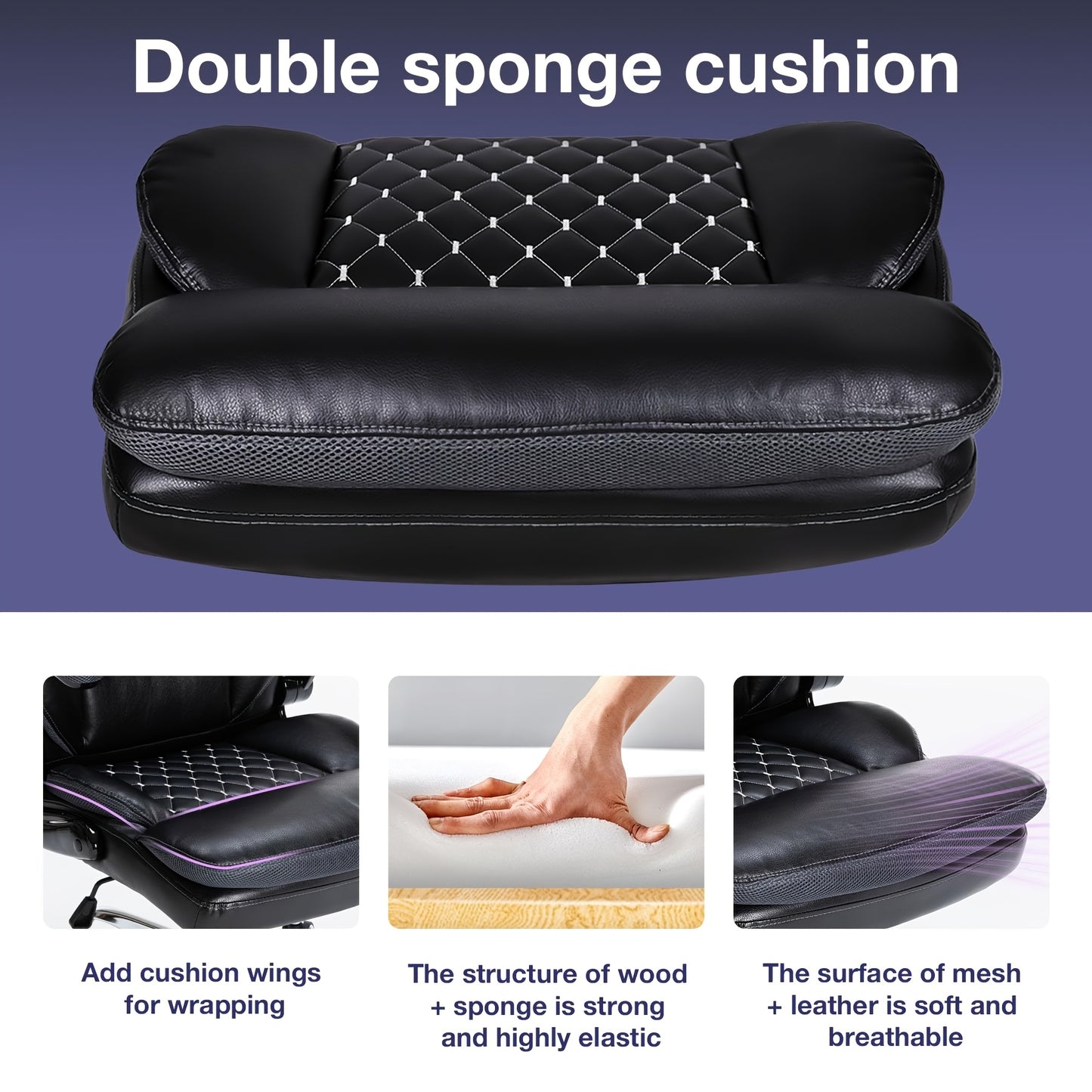 Silla de oficina ergonómica ejecutiva - 3 opciones de color