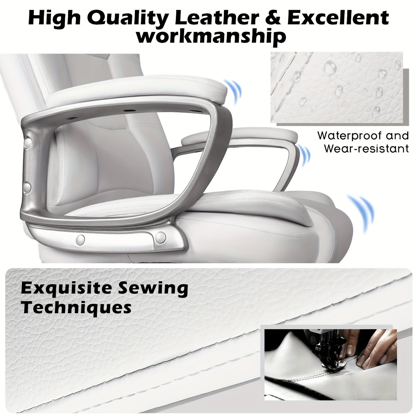 Silla ejecutiva grande y alta (soporta hasta 400 libras) - 4 opciones de color