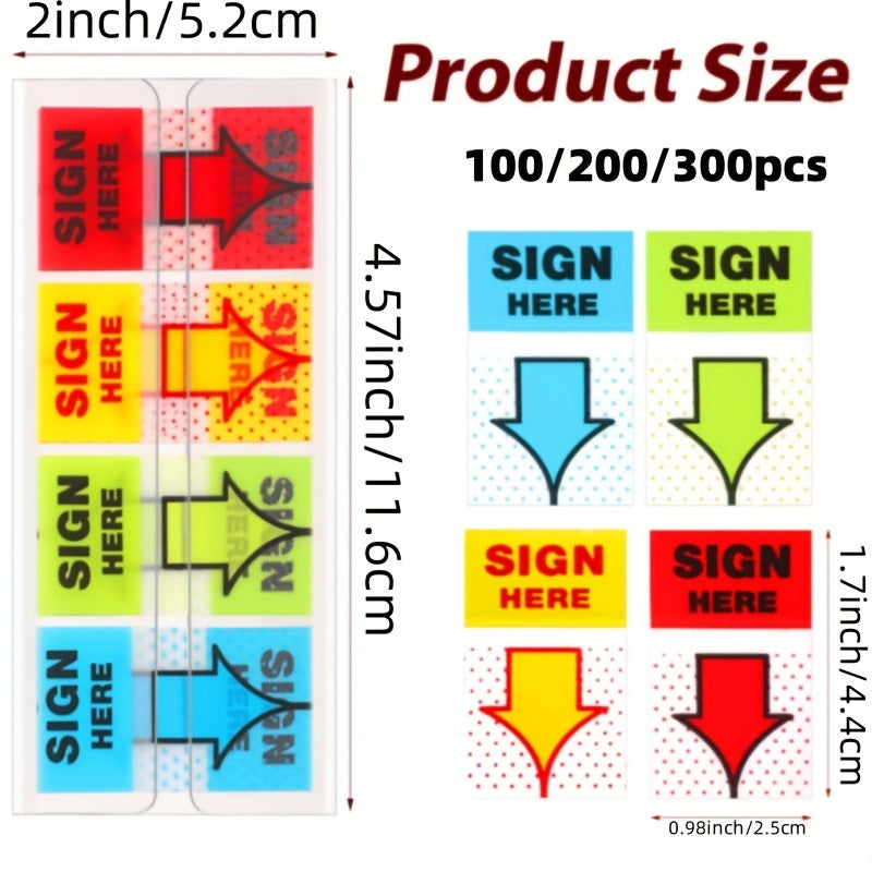 Self-Adhesive "Sign Here" Arrow Flags