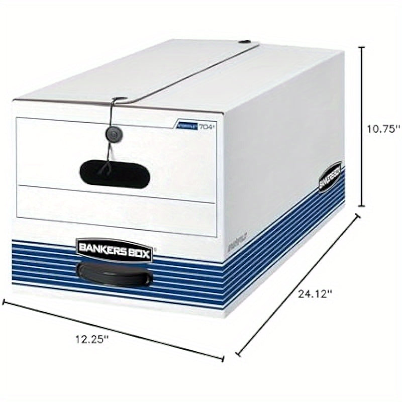 12pk Medium Duty Storage Boxes w/ FastFold String and Button