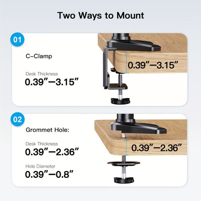 Triple Monitor Desk Mount - Holds 17in to 32in Screens